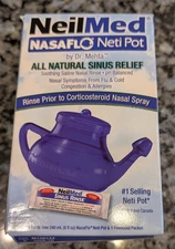 NeilMed NasaFlo Neti Pot Sinus Relief with Premixed Packet FREE SHIPPING