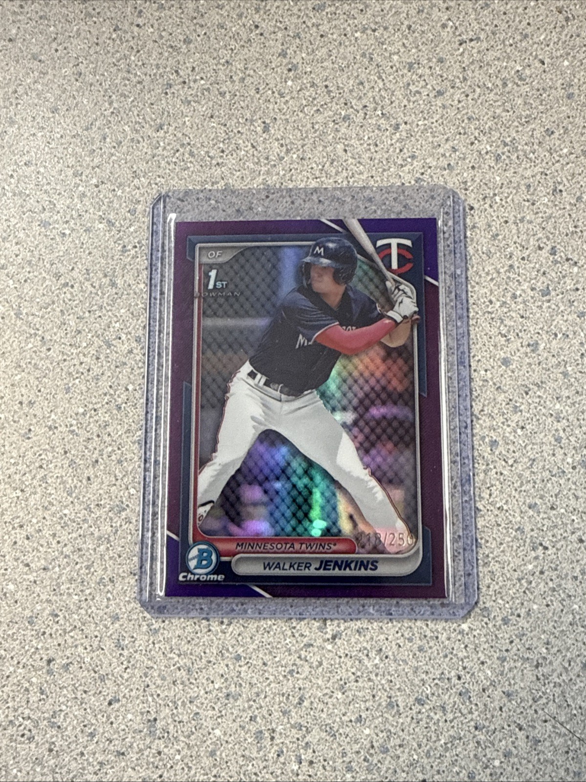 2024 Bowman - Chrome Prospects Walker Jenkins #BCP-43 Purple Refractor /250 (RC)