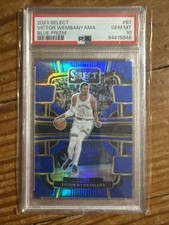2023-24 Panini Select VICTOR WEMBANYAMA Rookie RC Blue Prizm Concourse PSA 10