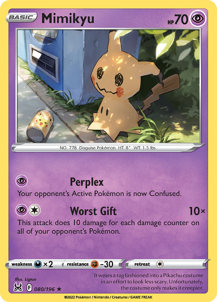 Mimikyu 080/196 Rare Lost Origin Pokemon Near Mint