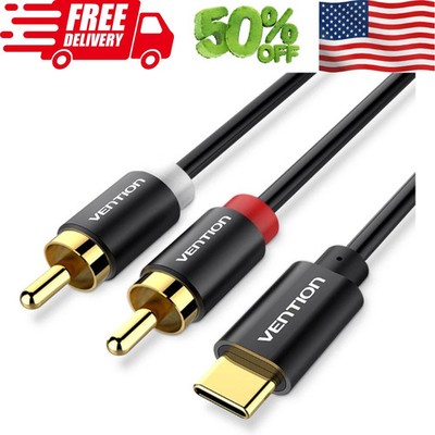 VENTION USB C to 2 RCA Audio Cable, Type-C to RCA Cable 2RCA Jack
