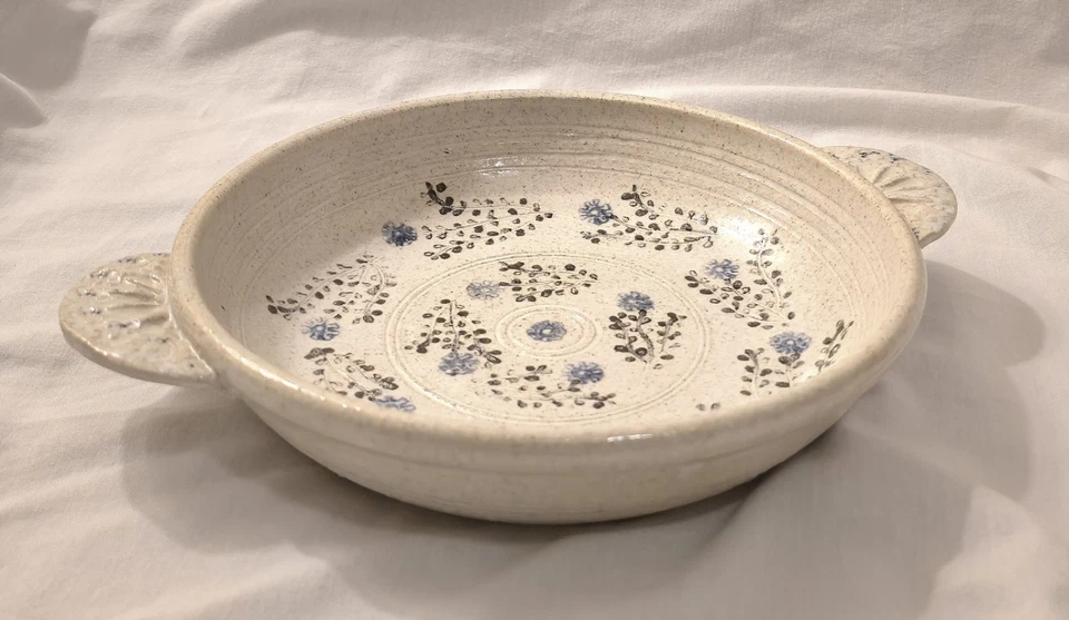 Plato de pastel artesanal de barro moteado Forget-Me-Not moteado cerámica de estudio Foto 4 de 4