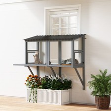 PawHut Outdoor Cat Catio, Cat Enclosure Window Perch with Jumping Platform