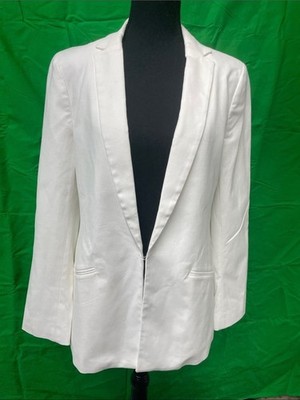 Banana Republic white textured cotton blazer, size12
