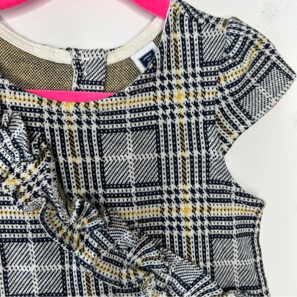 Lindo Vestido JANIE AND JACK Niños Pequeños Niñas Talla 3 Tartán Cuadros Volantes Vacaciones Foto 3 de 4