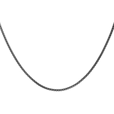Square Chain Necklaces 2.5mm 30 Inch Long Round Box Necklace, Black