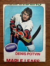 Oddball / Miscut Dennis Potvin as Maple Leaf 1975-76 #275