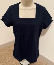 DANSKO WOMENS SCRUB TOP XSMALL BLUE NEW SQUARE CUT CHEST