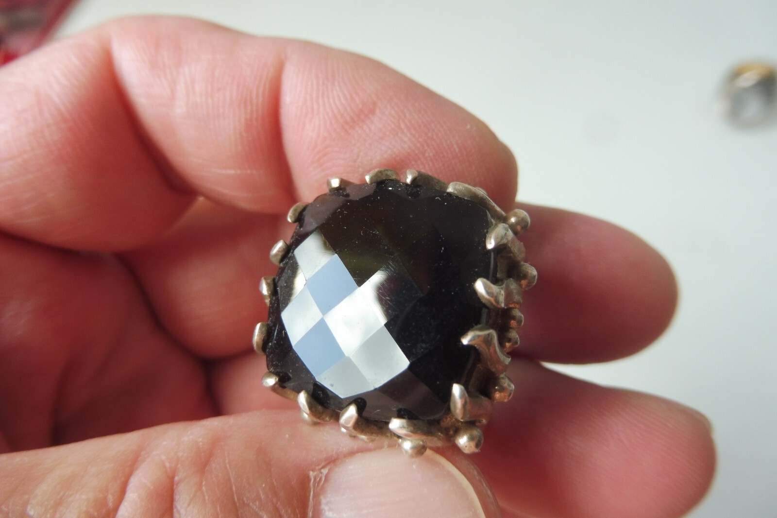 Ring, 925 silver with a beautiful, large stone, beautiful, old silver ring