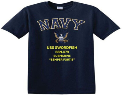 USS SWORDFISH* SSN-579* SUBMARINE*EAGLE SHIRT*NAVY OFFICIALLY LICENSED