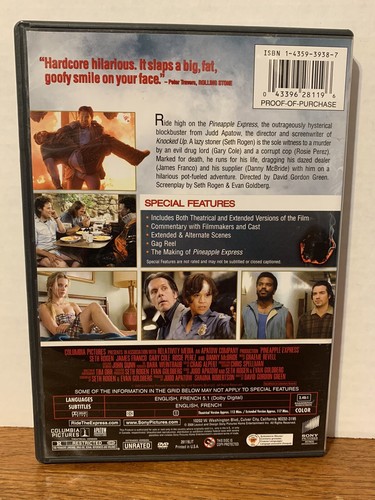 Pineapple Express (DVD, 2009, Unrated/ Single Disc Version) VERY GOOD CONDITION - Picture 2 of 3