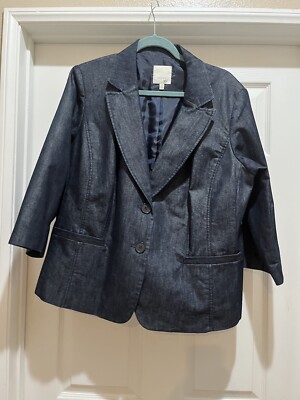SEJOUR Dark Indigo Blue Woman's Blazer  Jacket - Size 16W