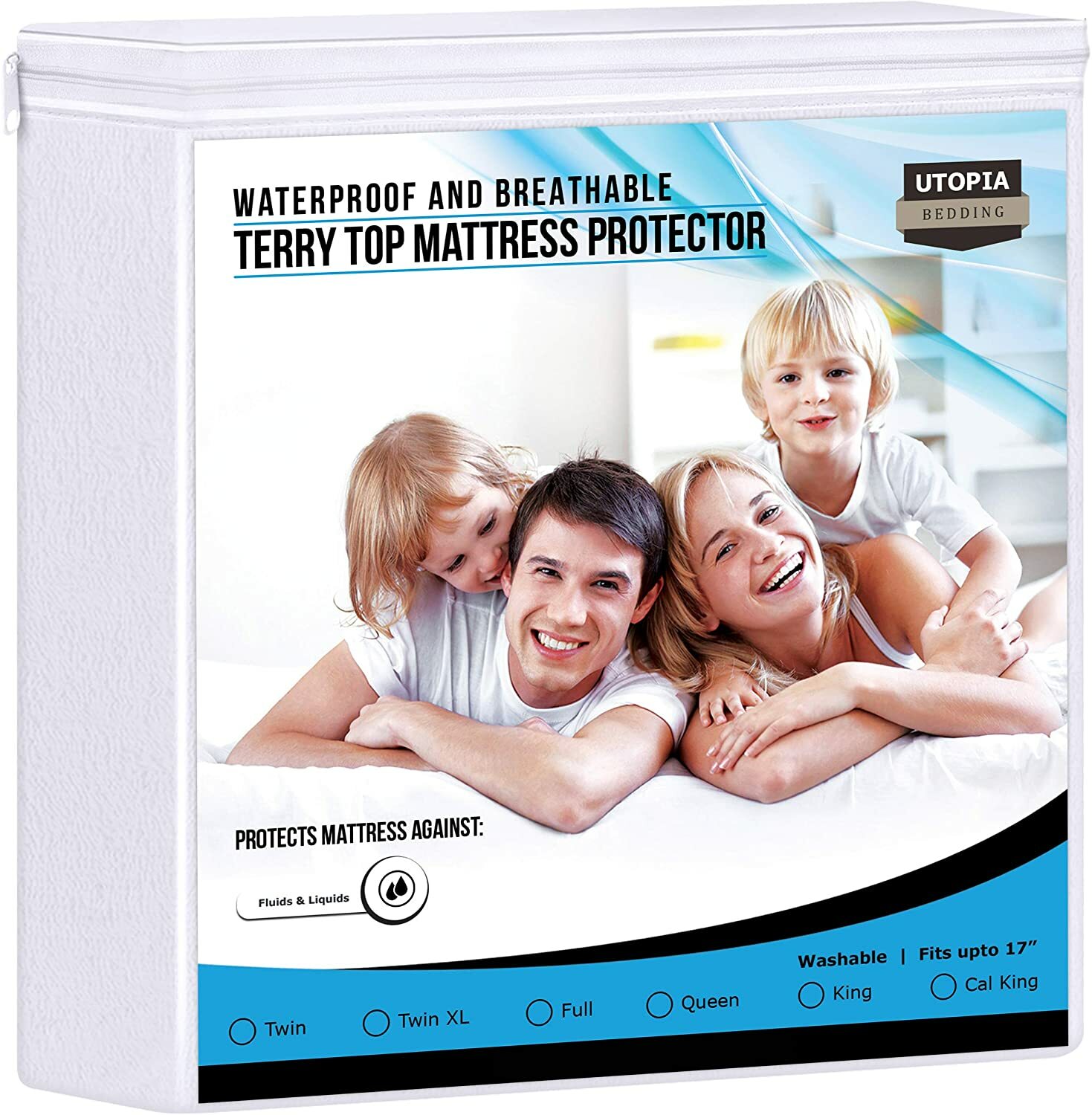 Mattress Protector Waterproof Deep Pocket Hypoallergenic Pad Bed Cover Cal King-image