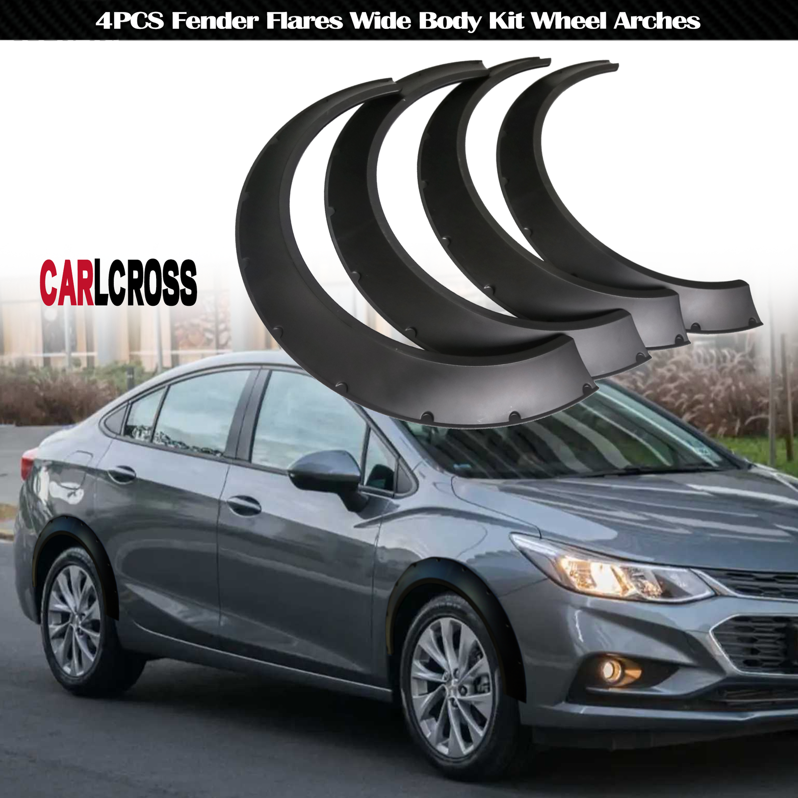 Fender Flares Over Wide Body Kit Wheel Arches Flexible For Chevrolet Cruze 33