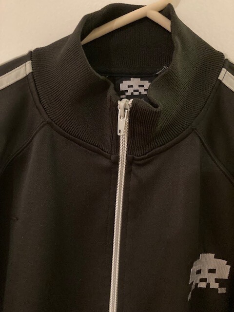 Space Invaders Black Polyester Track Jacket US Me… - image 3
