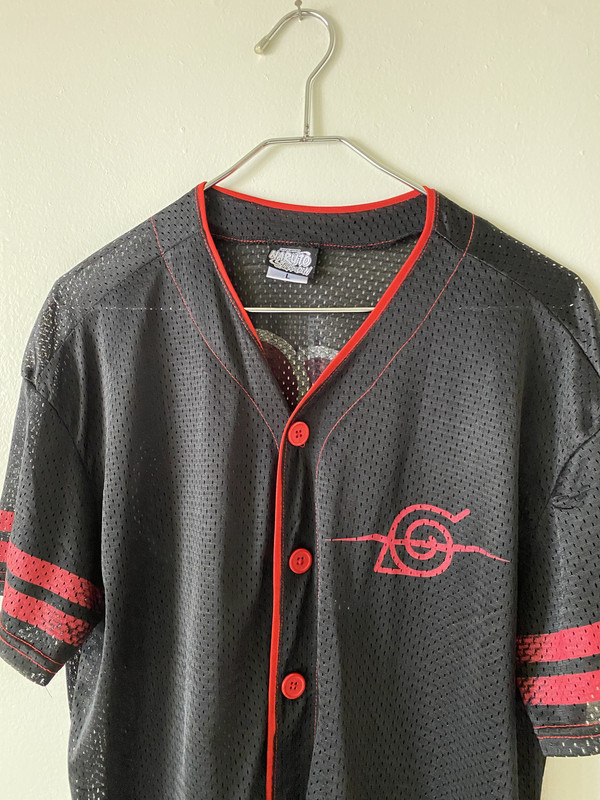 Naruto Shippuden VIZ Ripple Junction 2002 Shonen Anime Black Mesh Jersey Shirt L
