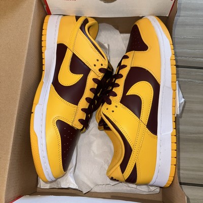 Nike Dunk Low Retro University Gold and Deep Maroon DD1391-702 Men's Sz 10