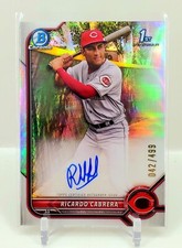 2022 Bowman Chrome 1st Ricardo Cabrera Refractor 42/499 Reds Silver ROOKIE RC SP