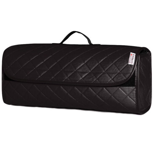 FOR SKODA SUPERB - Boot Tidy Organiser Storage Car Trunk Bag Leather Black - Picture 1 of 11