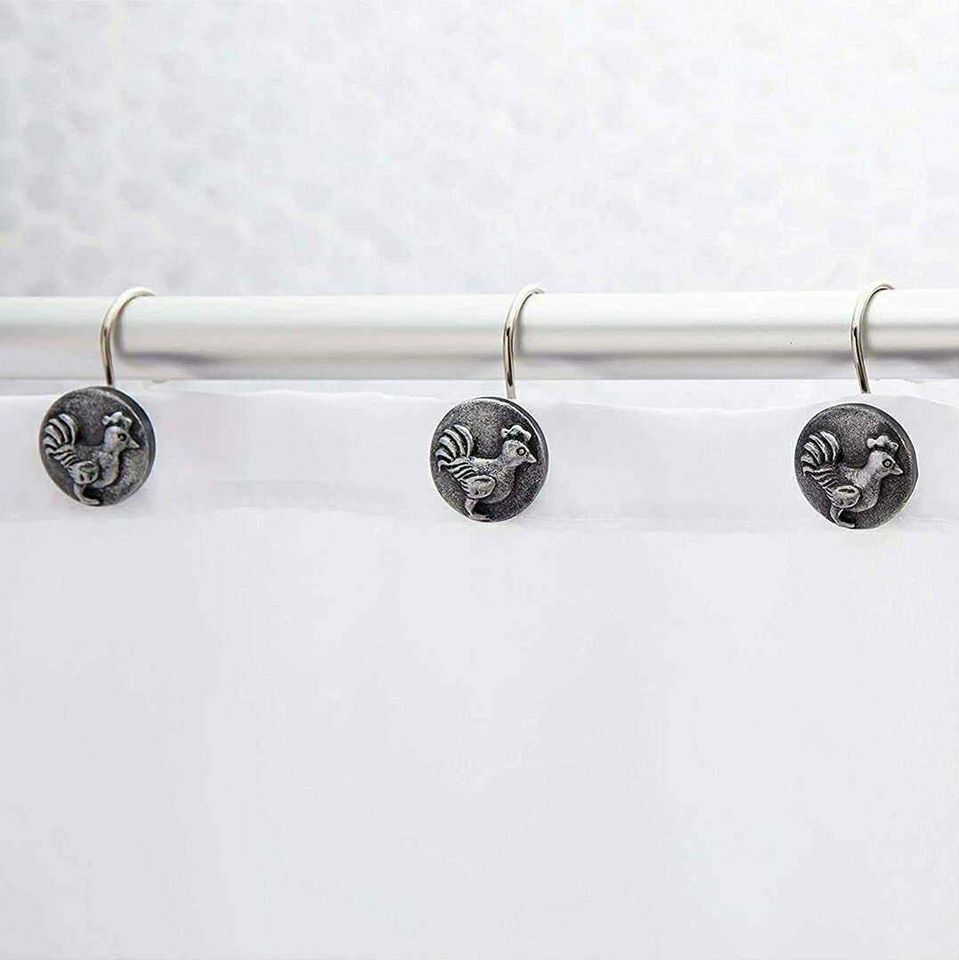 12X Farmhouse Shower Curtain Hooks ROOSTER HOOKS 1.4inch eBay