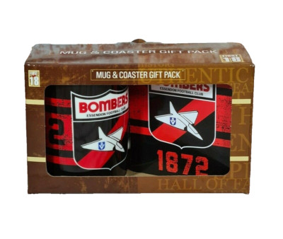 Brand New Genuine AFL Merchandise Essendon Mug And Coaster Gift Pack
