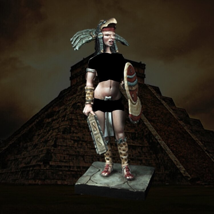 Risjc Fantasy Kriegerin Resin Modell - 1/24 75mm Unbemalt Bausatz