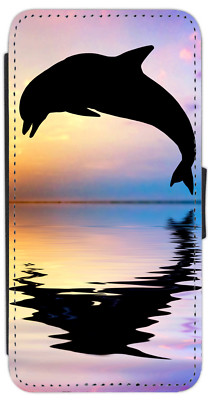 Dolphin iPhone niedlich Flip/Geldbörse Handyhülle 5 6 7 8 9 10 Plus X Galaxy Ultra (A.
