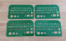 4 Vintage Lettering Template No 35 Plastic Drafting Engineering Art Craft Lot