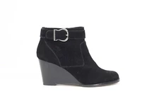 Sole Society Black Wedge Boots sz 8 Women Fashion Bootie suede