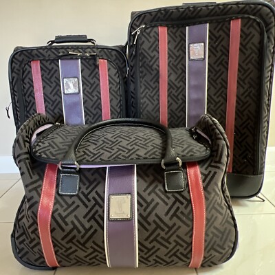 Tignanello 3 Pc Travel Luggage Set Duffel, 21  Carry On & 25  Pleather Accents