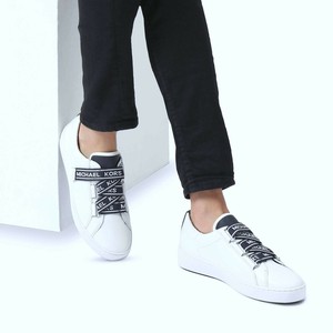 michael michael kors casey logo tape leather sneaker