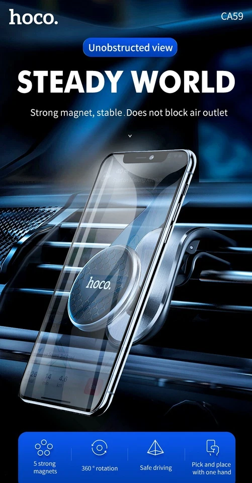 Car Phone Holder Mount Dash Dashboard Stand Magnetic Magnet 360° Rotation GPS - Image 2 of 4