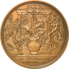 [#181421] France, Medal, Révolution Française, Le Suffrage Universelle, History,