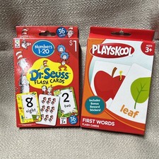 Dr. Seuss Flash Cards 36 Cards/Box Playskool First Words Lot Of 2