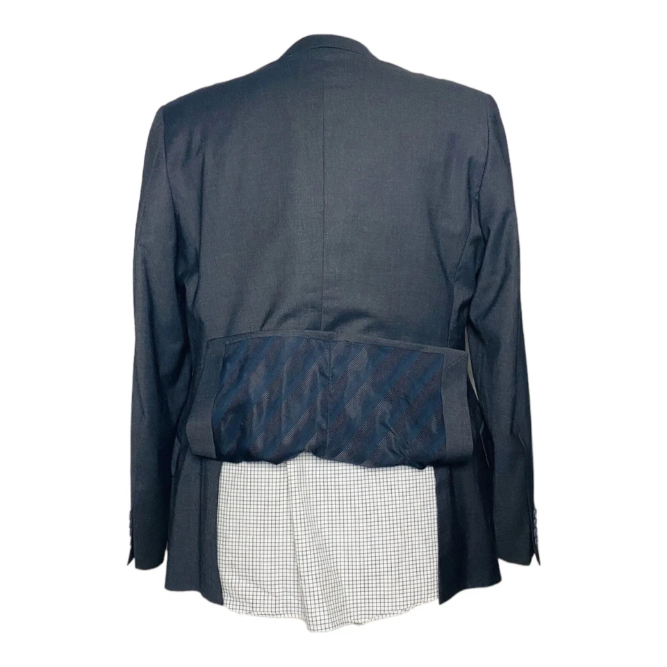 Nuevo con etiquetas Abrigo Deportivo Dolce & Gabbana Gris 2 Botones Doble Ventilación Poliéster Lana EE. UU. 44R Foto 2 de 4