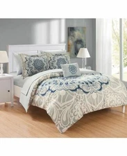 Chic Home Palmer Bohemian Medallion Paisley Reversible 8 Pc Comforter Set  QUEEN