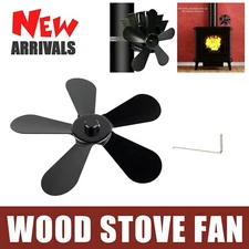 Heat Powered Stove Top Fan 5 Blades For Fireplace Wood Log Burner Eco Friendly
