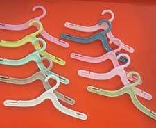  10 Vintage Barbie Ken Mattel Plastic Hangers MINTY Rare colors Spring