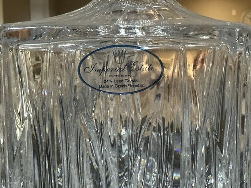 Imperial Estate "Ventana" Crystal 5 Piece Whiskey Set, 1 Decanter, 4 Glasses. - Picture 5 of 8
