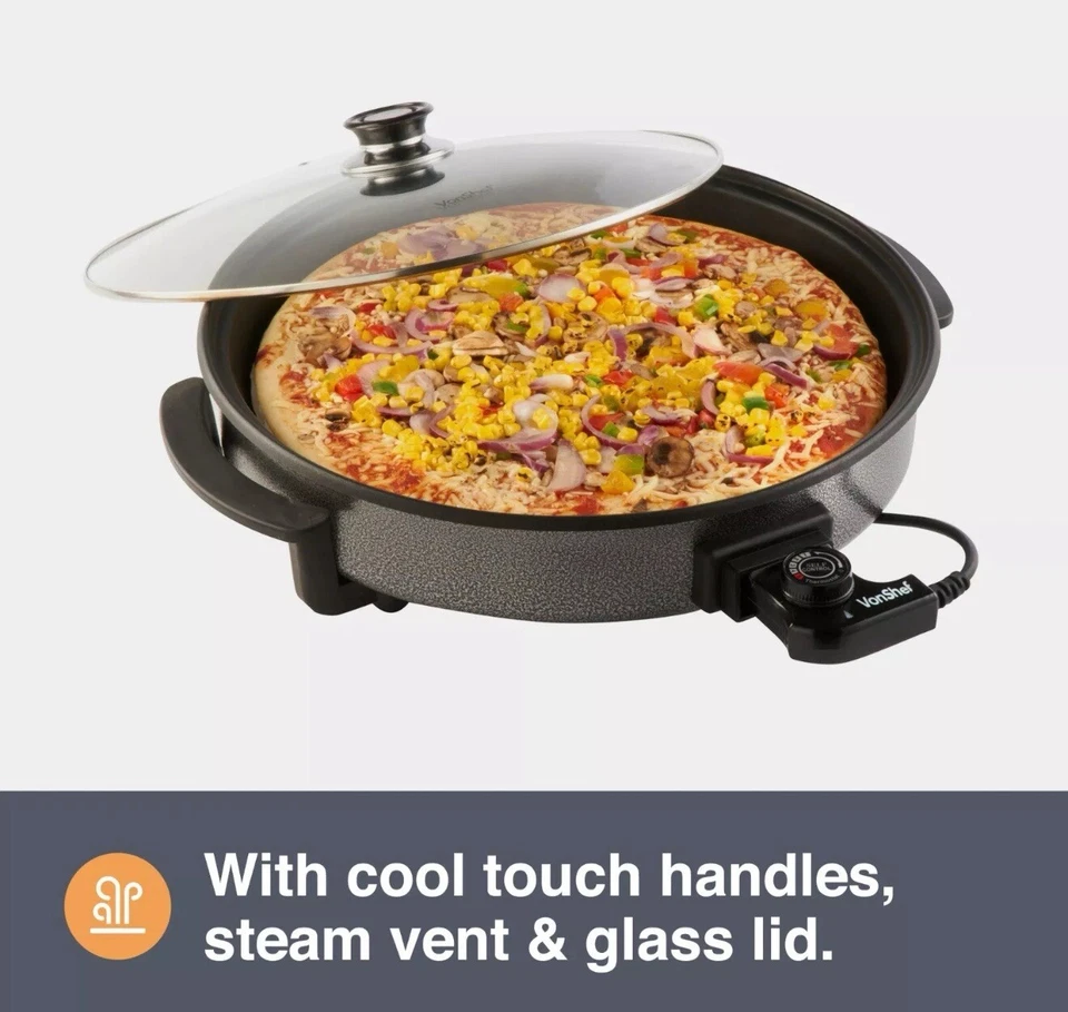 Multi Cooker w/ Lid 6L – VonShef 42cm Electric Frying Pan Temp Control – 1500W - Image 3 of 4