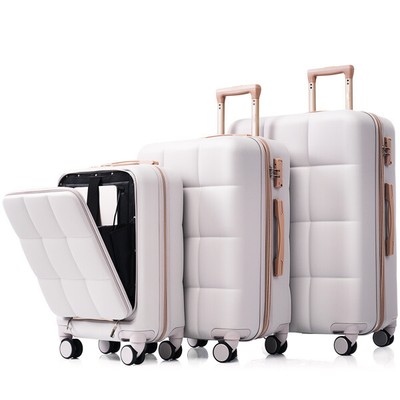Luggage Sets 3 Piece, 20-inch with USB Port and front opening design, ABS Hard S