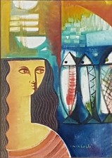 Vittorio Maria Di Carlo (San Marco in Lamis FG 1939 - 2015).Dipinto. Quadro olio