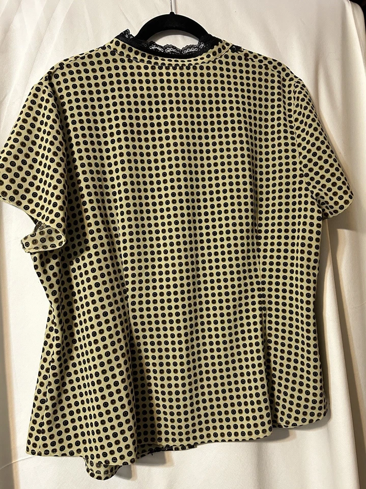 Emma James Art-to-Wear Lace Geometric Blouse Top Shirt Plus Size 18W (S72) - Image 2 of 4