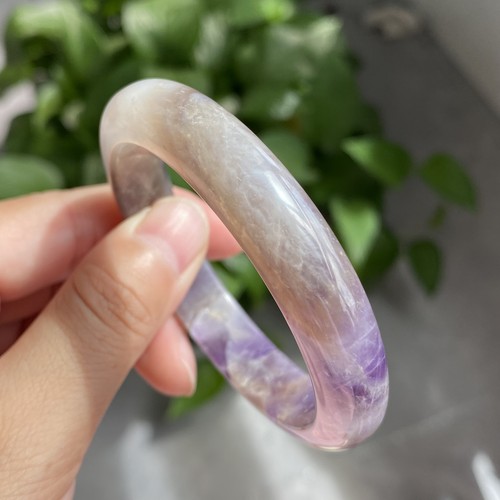 Natural Rare Dream Amethyst Crystal Gemstone Bangle Inside Diameter 53.5mm C42 - Picture 5 of 9