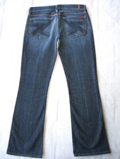7 for all Mankind Womens Flynt Bootcut Jeans Sz 27 / 28 Distressed Stretch L29.5