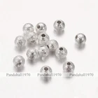 1000 Pcs Silver Round Nickel Free Brass Stardust Beads Crafts Jewelry Making 4mm