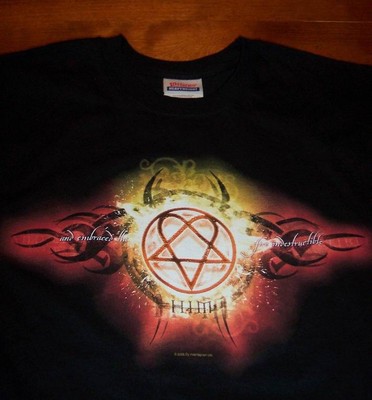 HIM  H.I.M. Embrace The Fire Indestructible Band T-Shirt MENS SMALL NEW