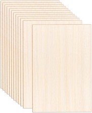 12 Pack Basswood Sheets 12 x 8 x 1/13 Inch Thin Plywood Wood 12 x 8 inch