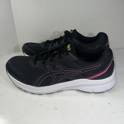 ASICS Womens Jolt 3 Black Pink Running Shoe Comfort Sz 9