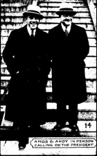 Vintage Postcard Amos Andy Visiting President Historic Black White Formal EDIT 